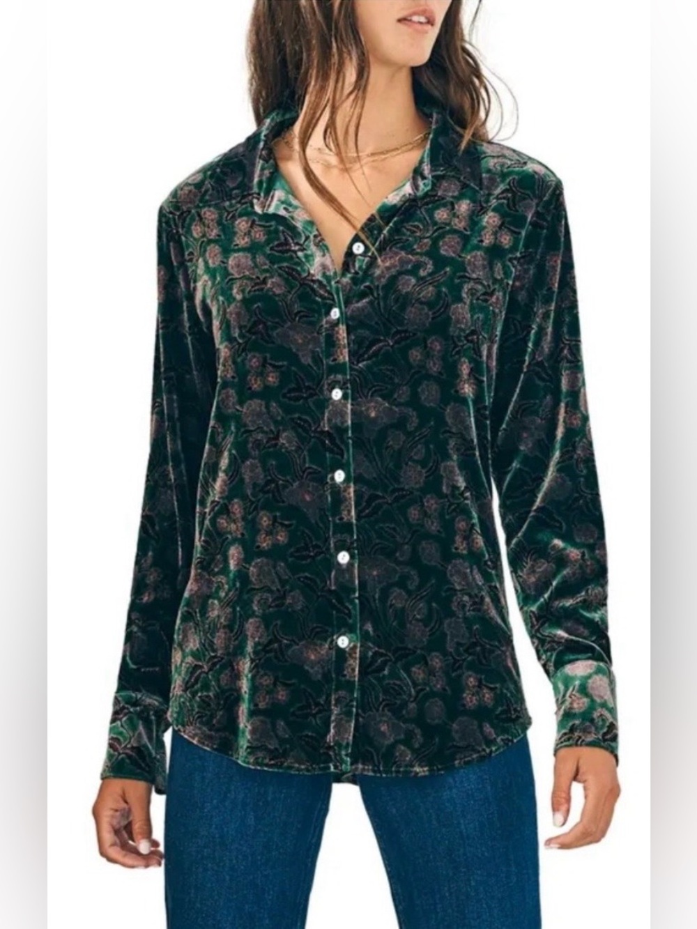 Faherty Velvet Floral Shirt